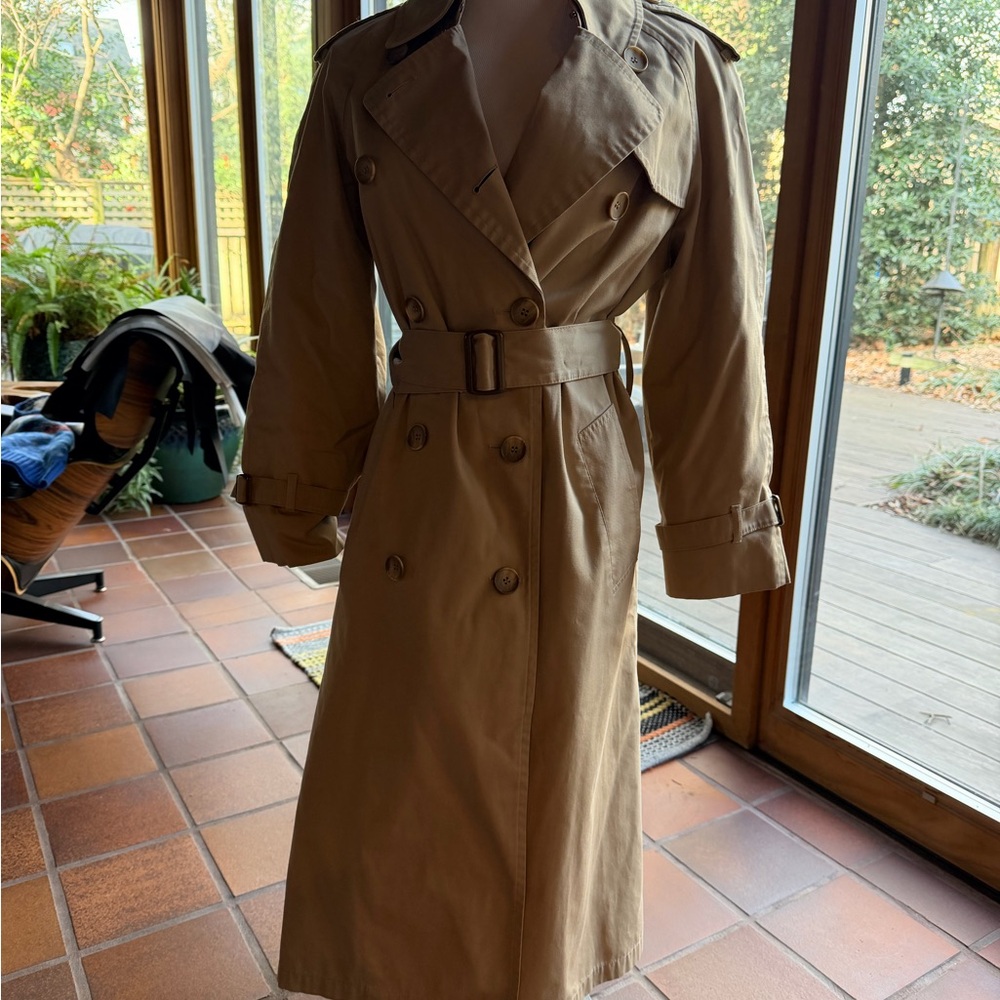 London Fog Beige Houndstooth Coat - Picture 4 of 5